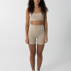 Maggie Biker shorts - Beige oatmilk